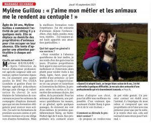 Mylène Guillou : "J'aime mon métier et les animaux me le rendent au centuple!"