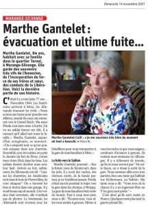 Marthe Gantelet : évacuation et ultime fuite...
