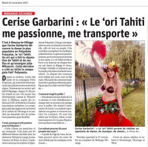 Cerise Garbarini : "Le 'oro Tahiti me passionne, me transporte"