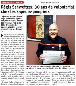 Régis Schweitzer, 30 ans de volontariat chez les sapeurs-pompiers