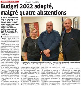 Budget 2022 adopté malgré quatre abstentions