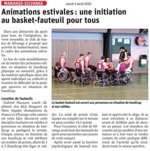 Animations estivales : une initiation au basket-fauteuil pour tous