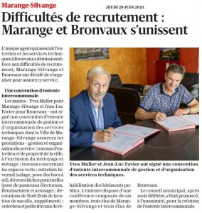 Difficultés de recrutement : Marange et Bronvaux s'unissent