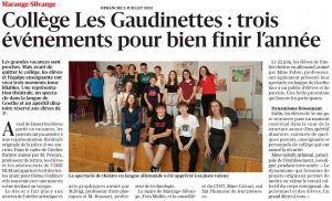 Collège Les Gaudinettes : trois événements pour bien finir l'année