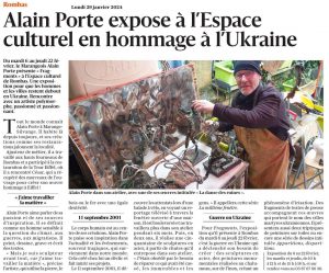 Alain Porte expose à l'Espace culturel en hommage à l'Ukraine
